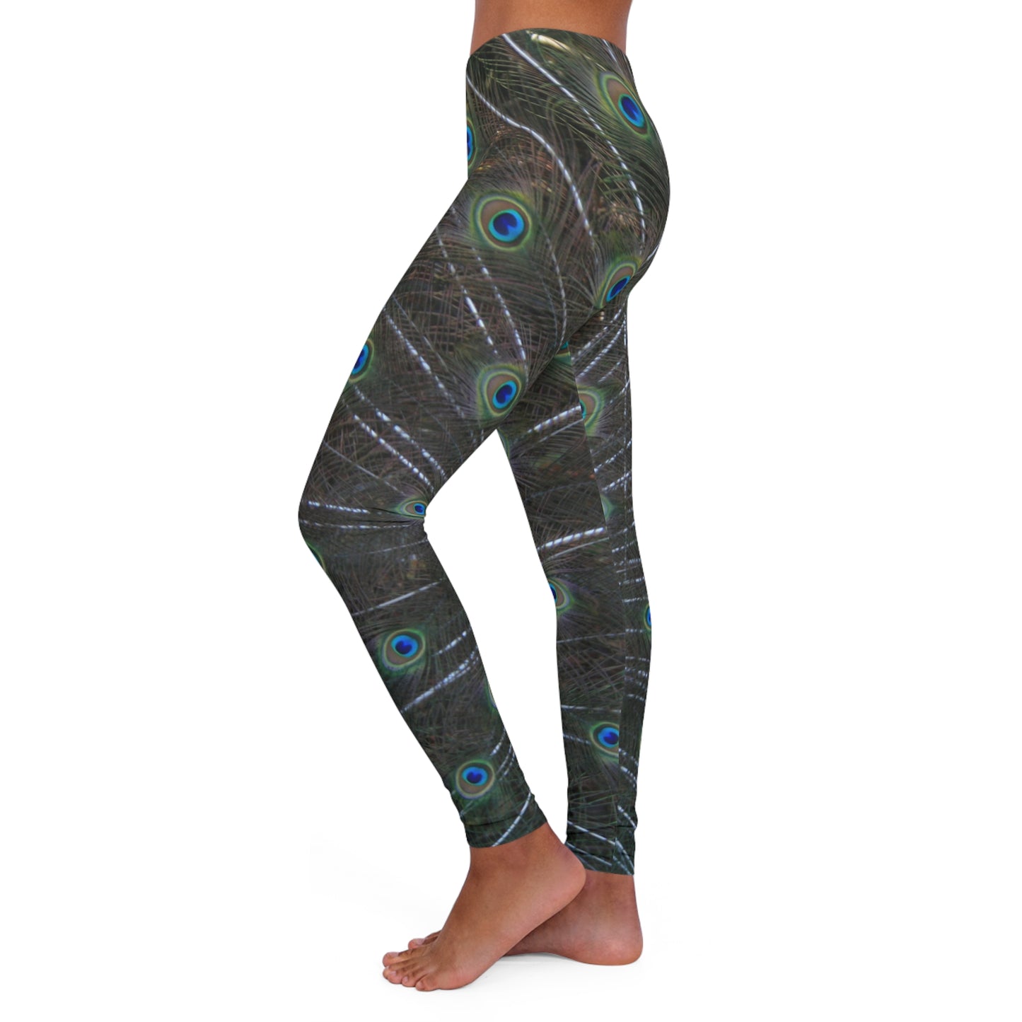 Spandex Leggings | Peacock Magic - Ribooa