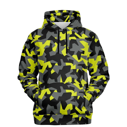 Geometric Camo Hoodie | Black & Yellow