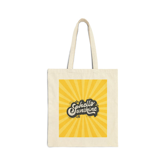 Cotton Canvas Tote Bag | Hello Sunshine - Ribooa