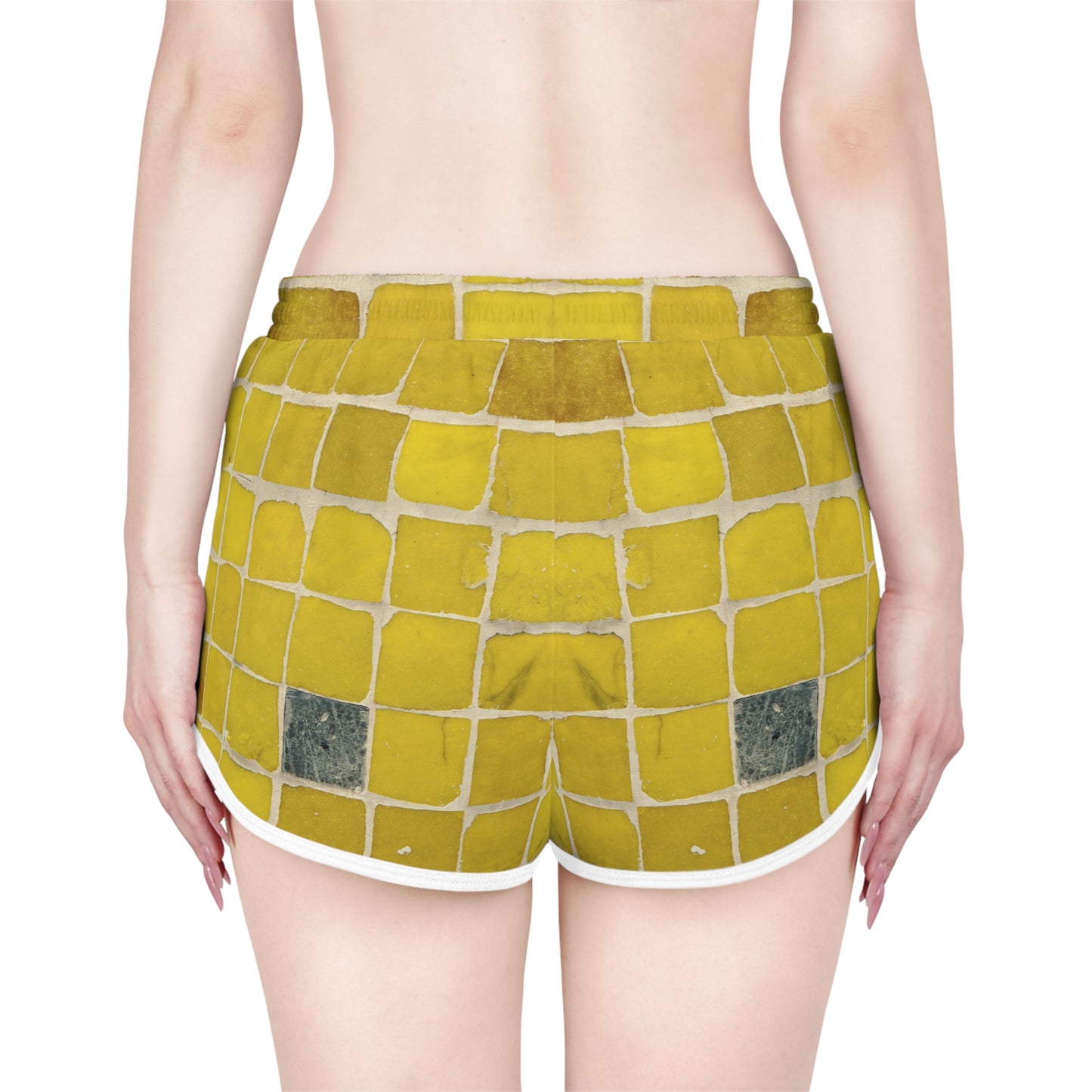 Relaxed Sports Shorts | Yellow Tiles - Ribooa