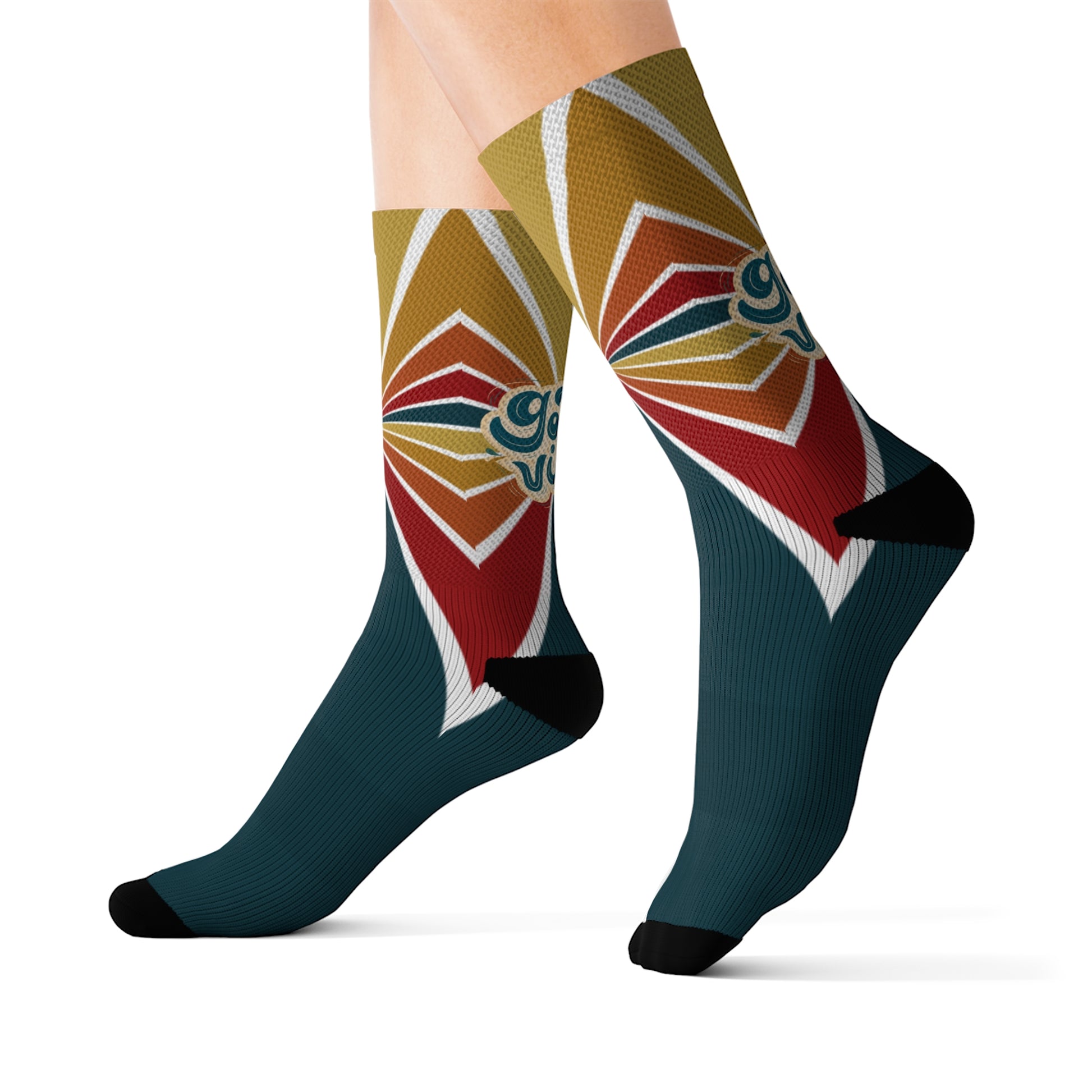 Sublimation Socks | Good Vibes | Retro - Ribooa