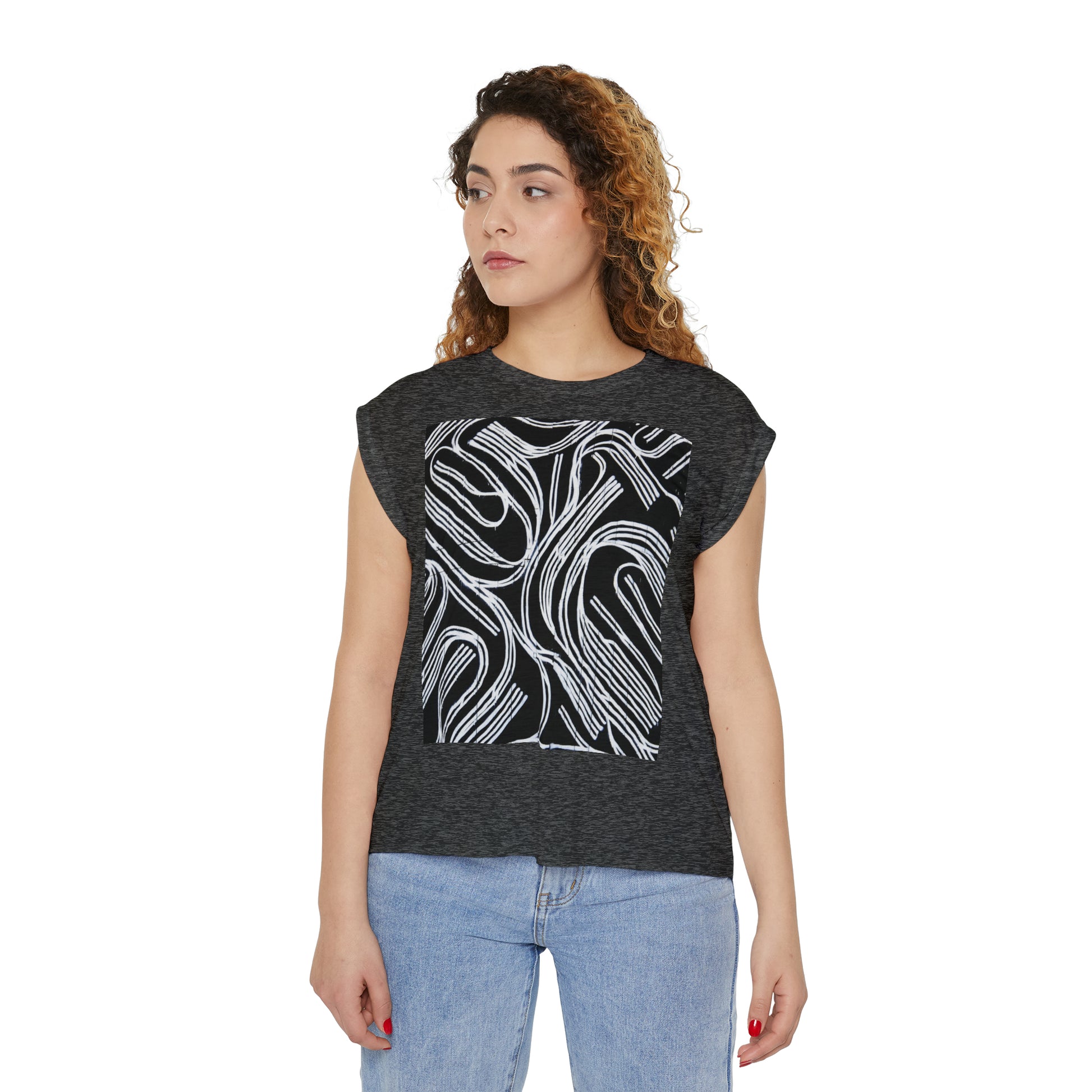 Relaxed Fit Muscle Tee (Front Print) - Ribooa