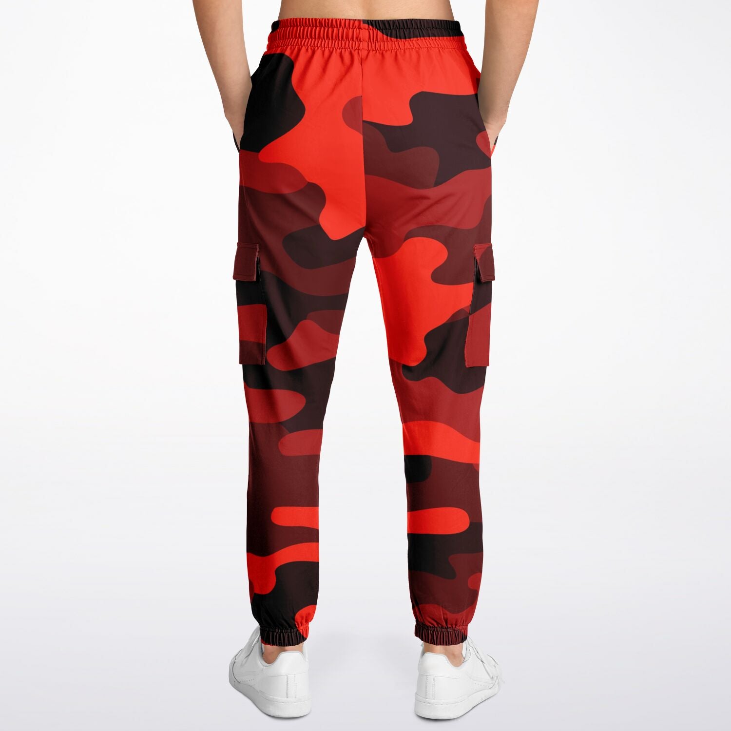 Scarlet Red & Black Camouflage Cargo Sweatpants