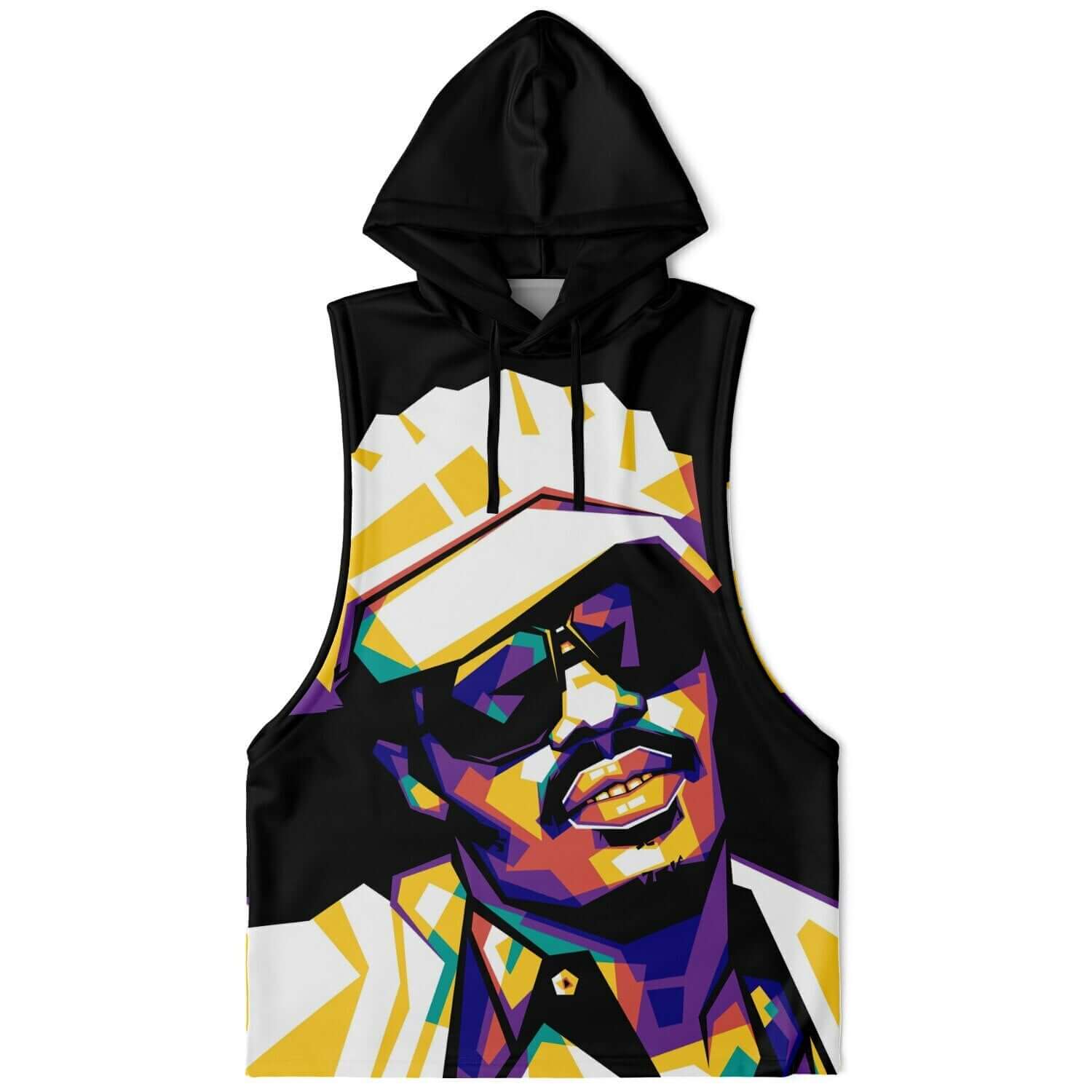 Stevie Wonder Sleeveless Hoodie | Black