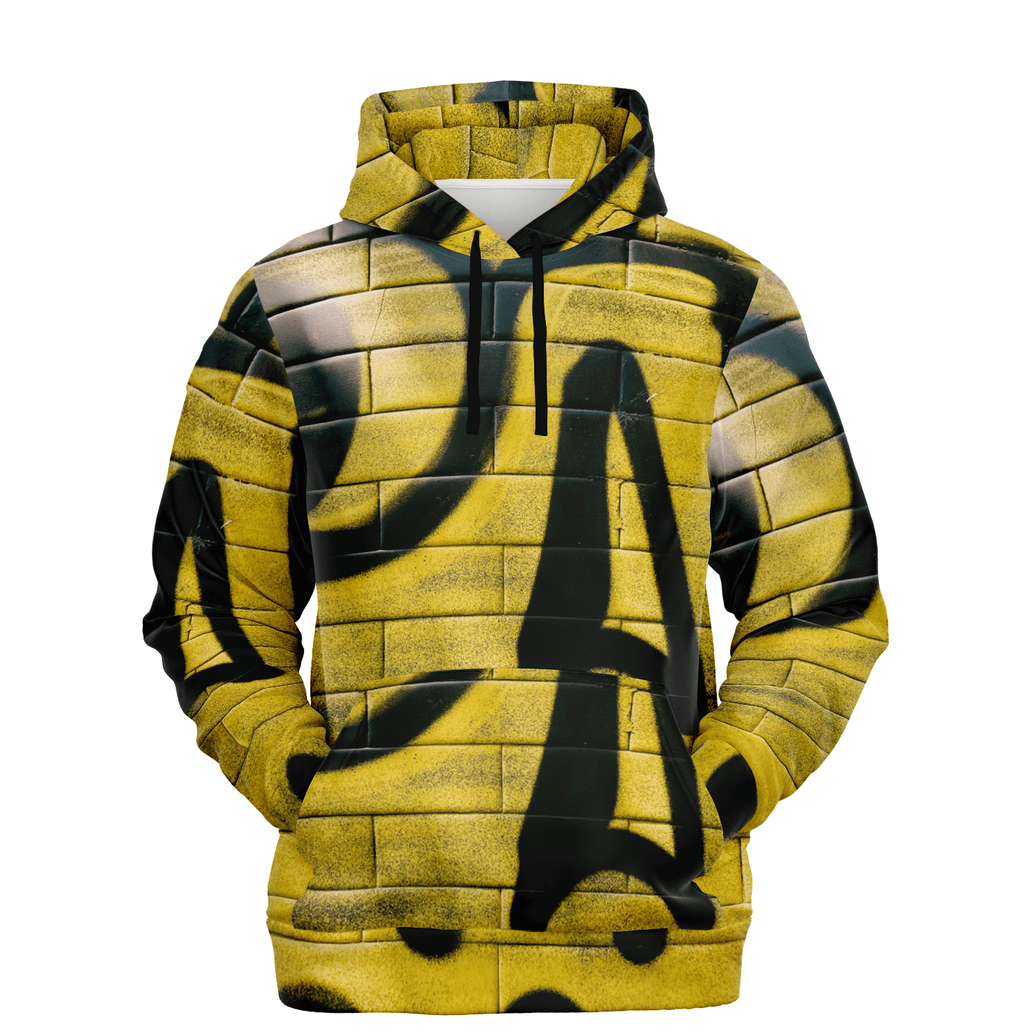 Streetwear Hoodie | Yellow & Black Skull Brick Wall