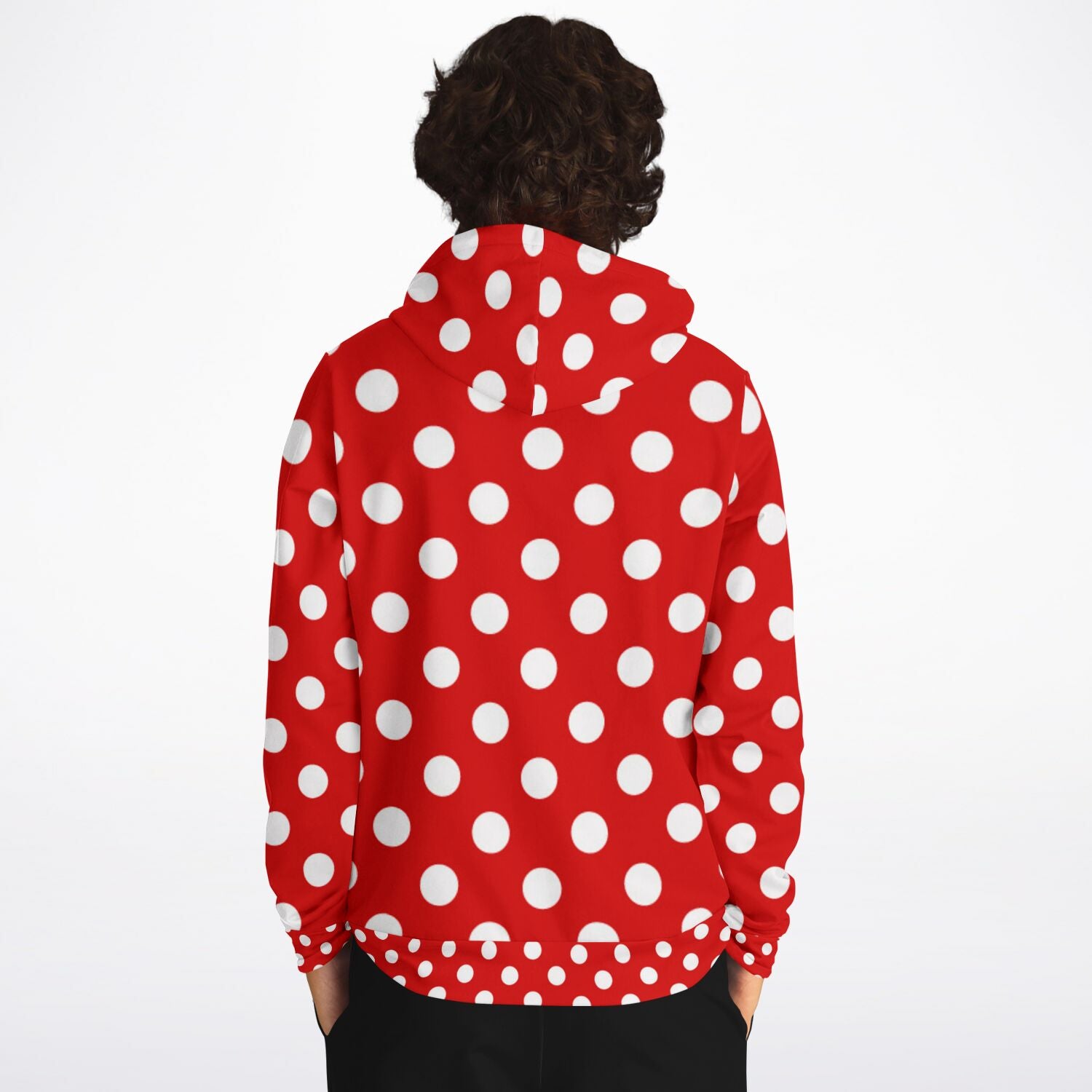 White Dots On A Deep Red Hoodie | Unisex