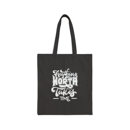 Cotton Canvas Tote Bag | Worth Black - Ribooa