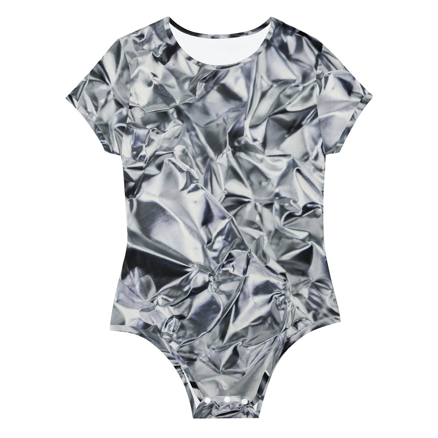 Rave Bodysuit | Short Sleeve Onesie | Silver