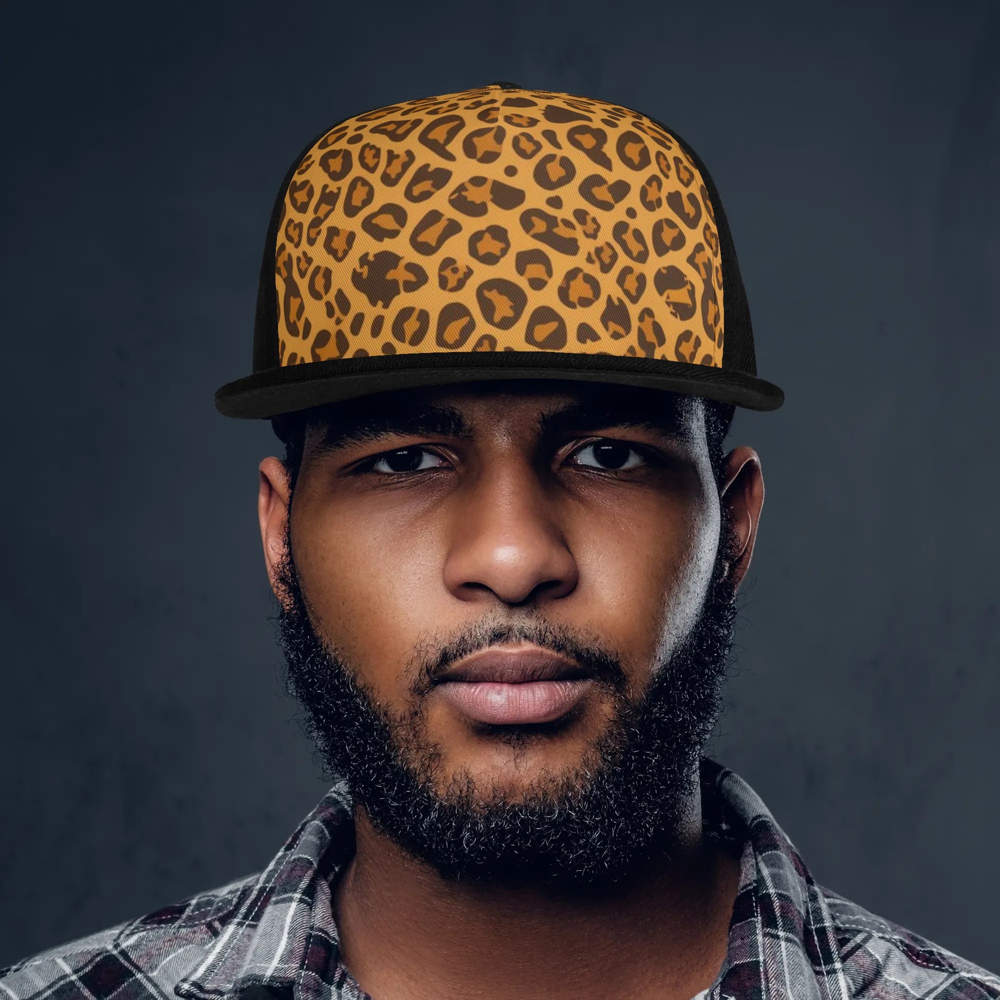 Leopard Snapback Hat | Yellow Brown