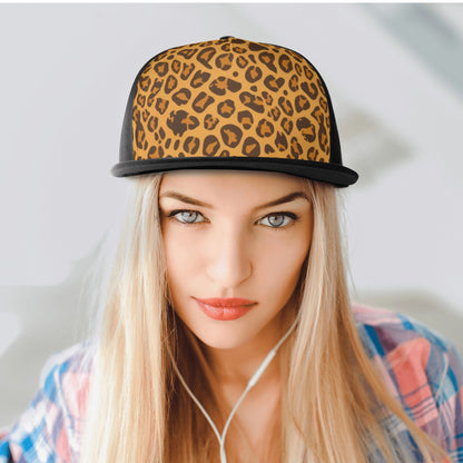 Leopard Snapback Hat | Yellow Brown