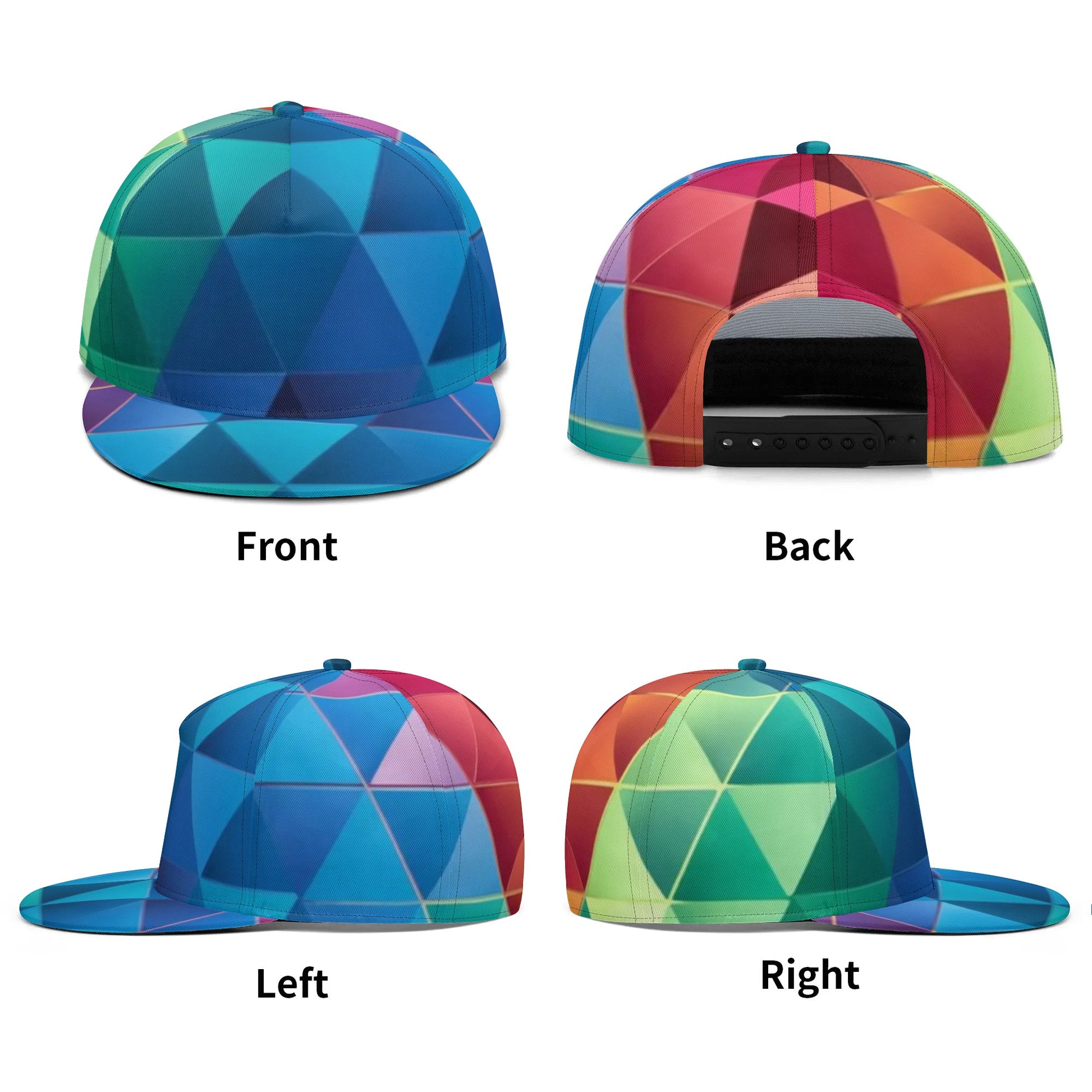 Kaleidoscope Snapback Hat | Triangles All Over Print