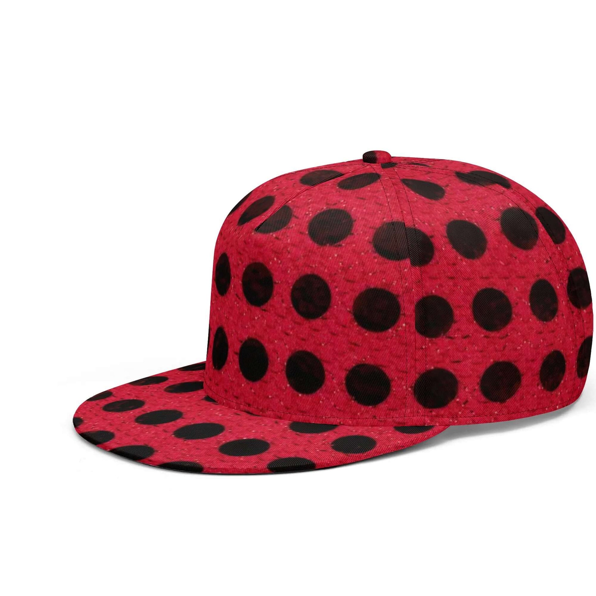 Black Dots Snapback Hat | Classic Red All Over Print