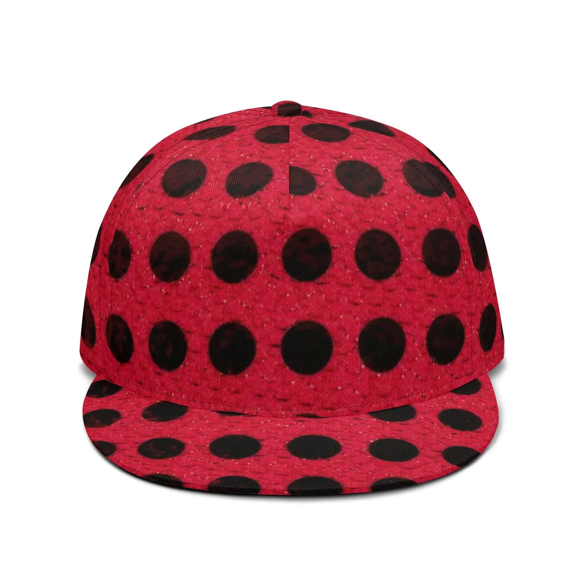 Black Dots Snapback Hat | Classic Red All Over Print