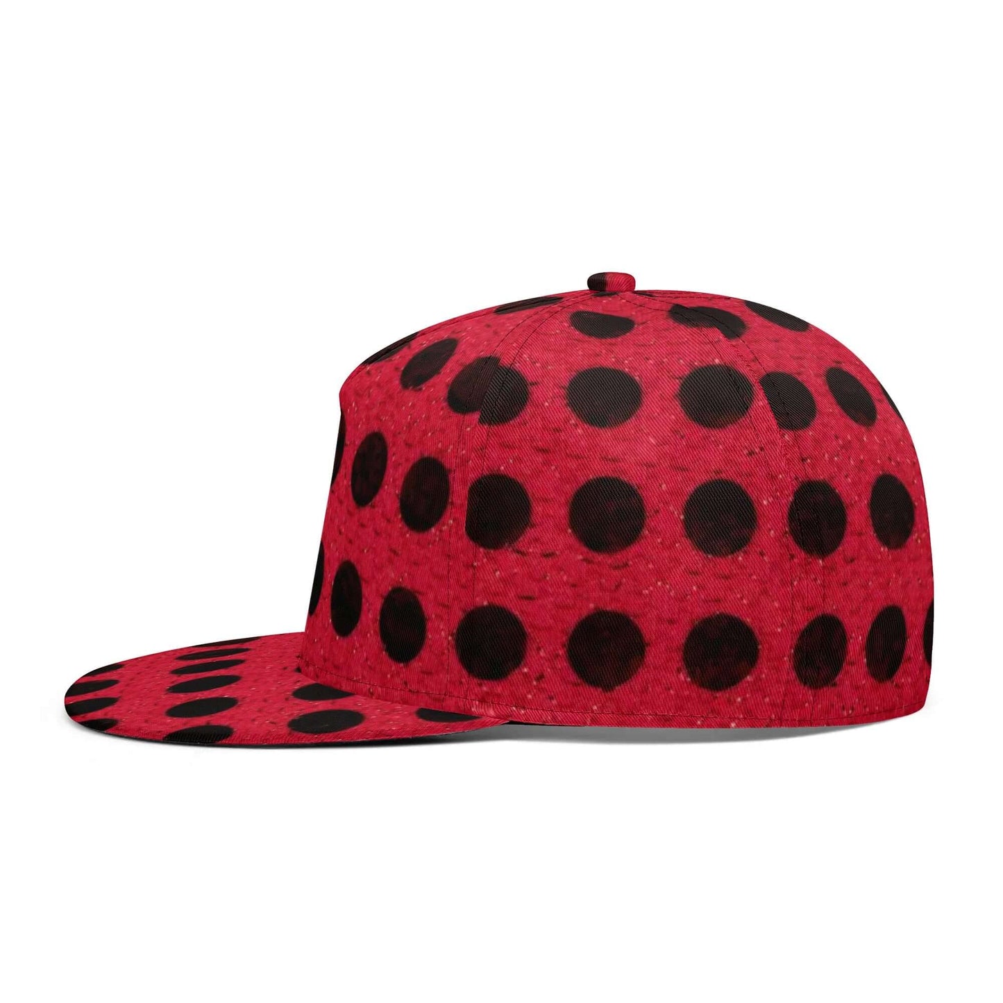 Black Dots Snapback Hat | Classic Red All Over Print