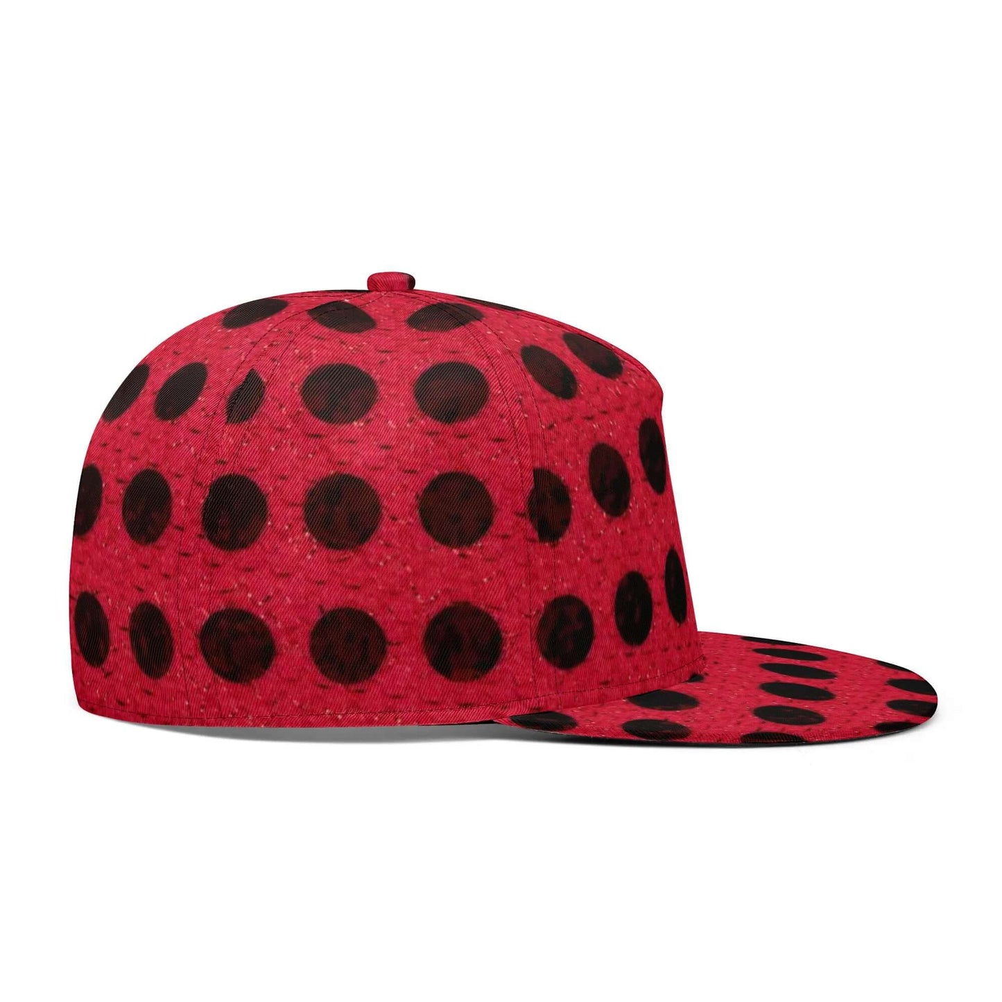 Black Dots Snapback Hat | Classic Red All Over Print