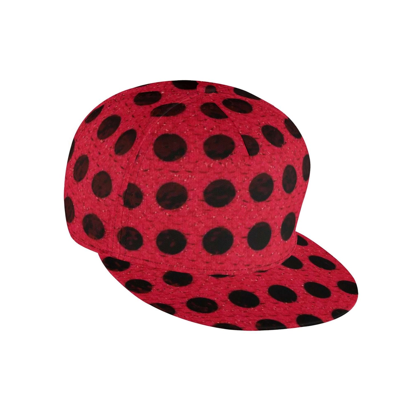 Black Dots Snapback Hat | Classic Red All Over Print