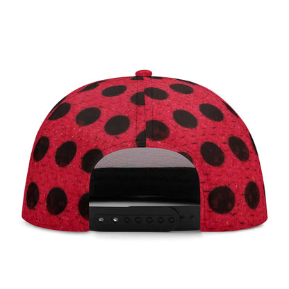 Black Dots Snapback Hat | Classic Red All Over Print