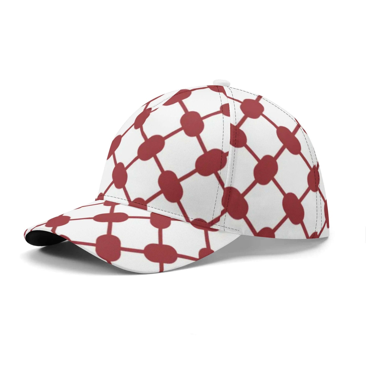 Gorra de béisbol Keffiyeh | Rojo blanco