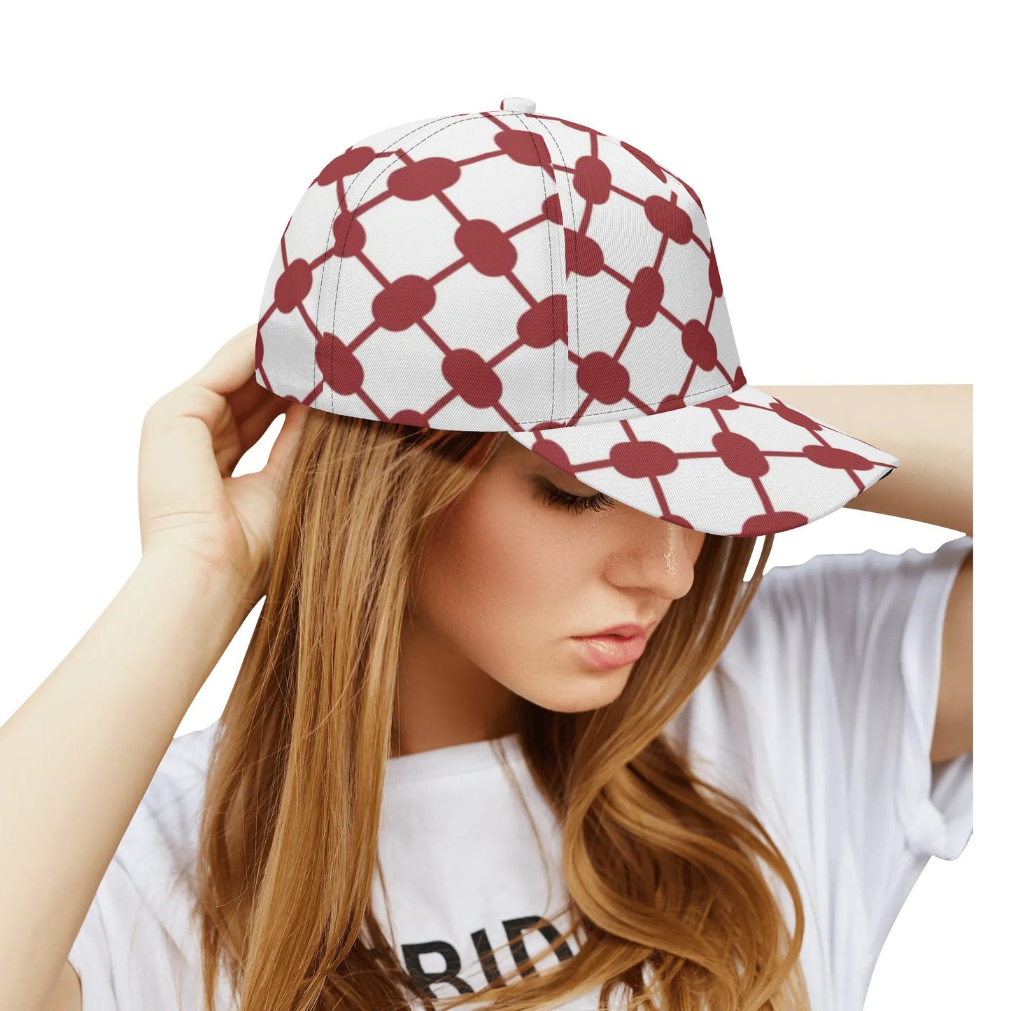 Gorra de béisbol Keffiyeh | Rojo blanco