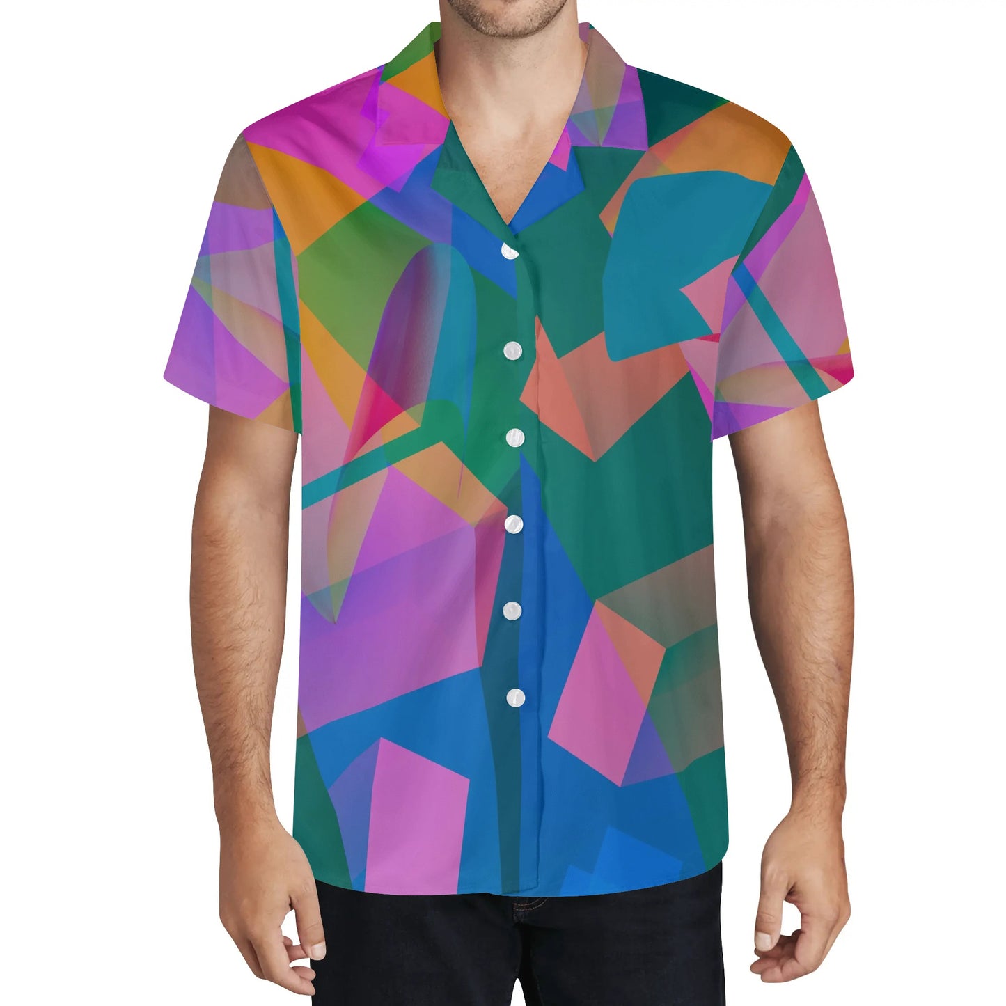 Multicolor Abstract Art Hawaiian Shirt