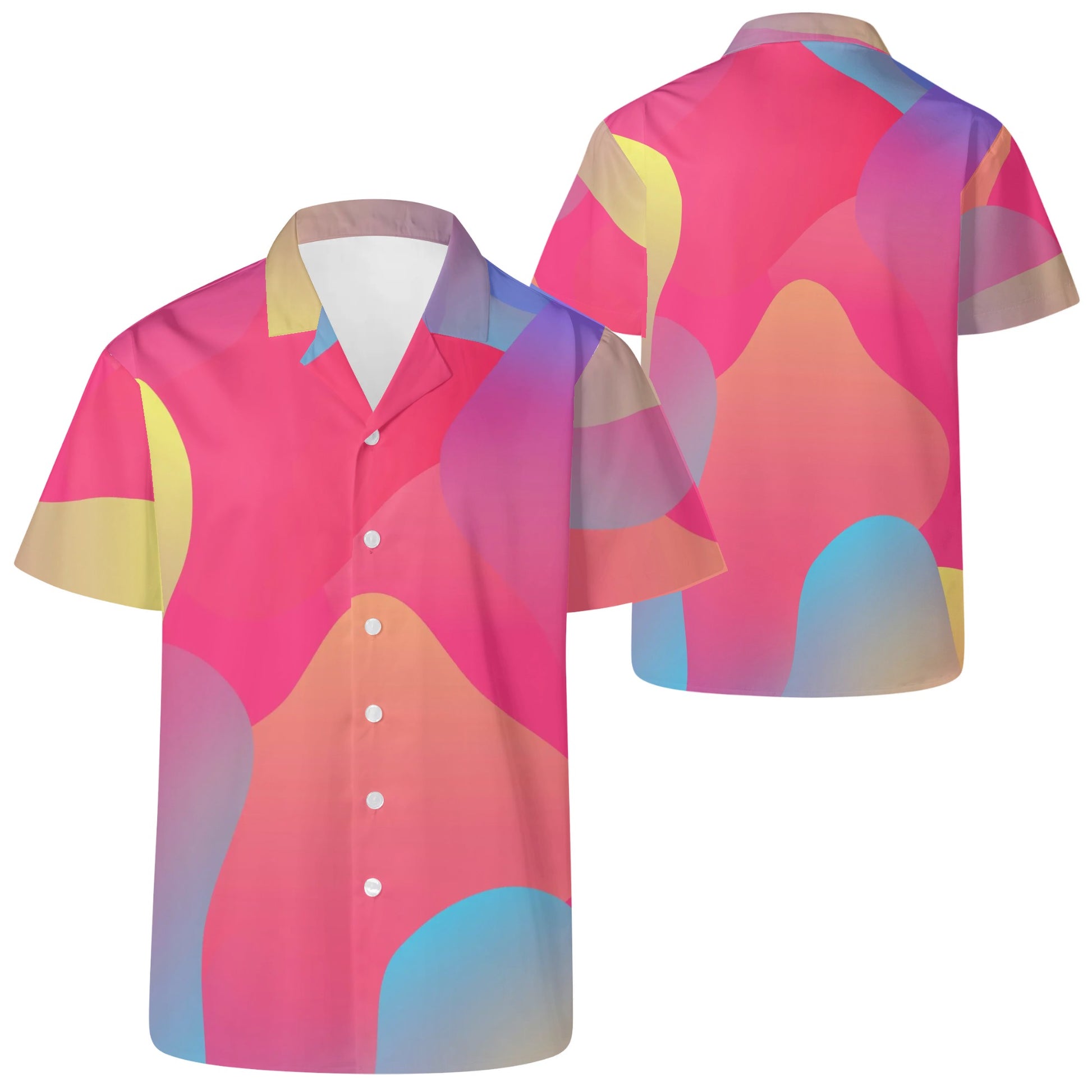 Futuristic Rainbow Hawaiian Shirt For Men