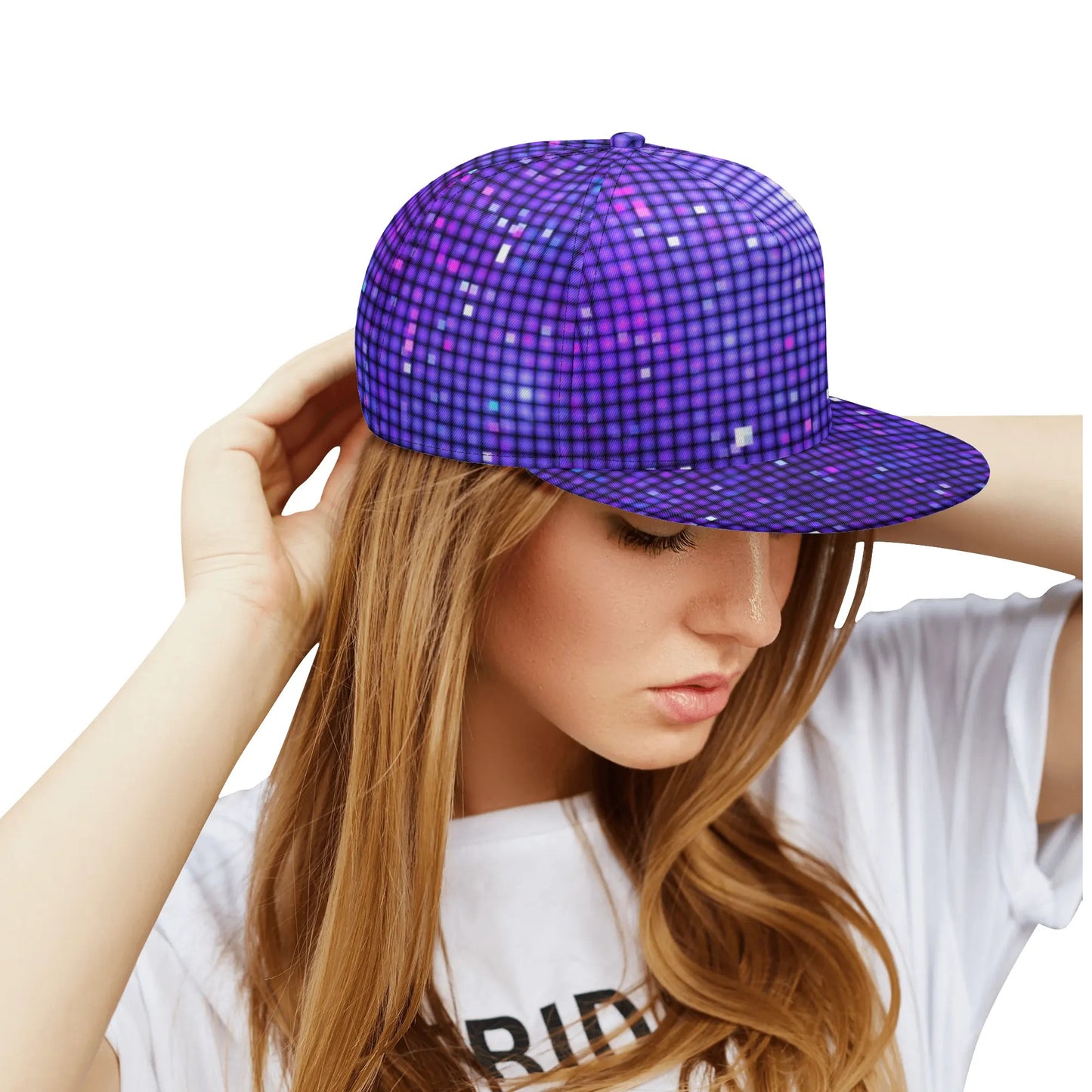 Glittering Blue & Purple Snapback Hat