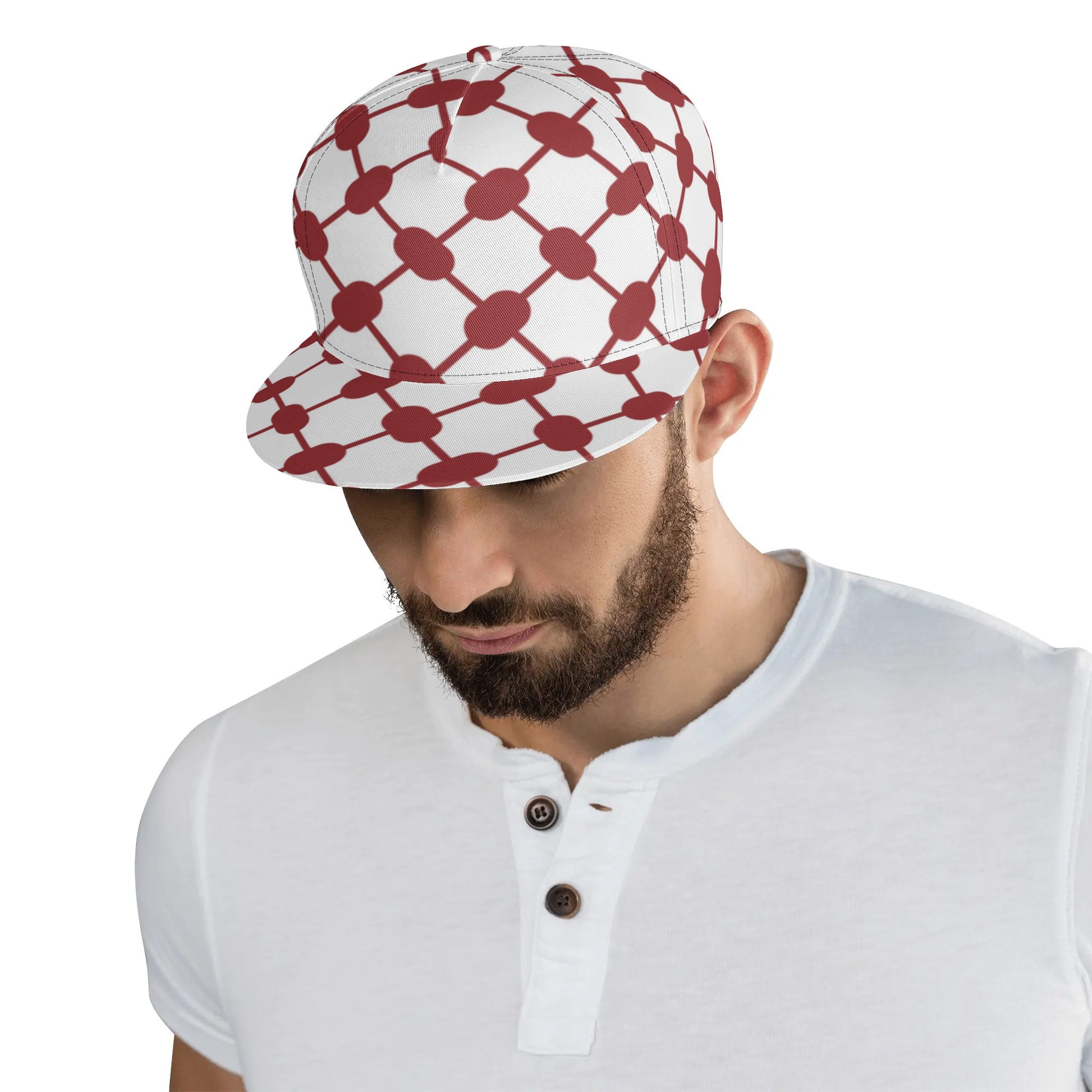 Red Keffiyeh Snapback | Classic All Over Print