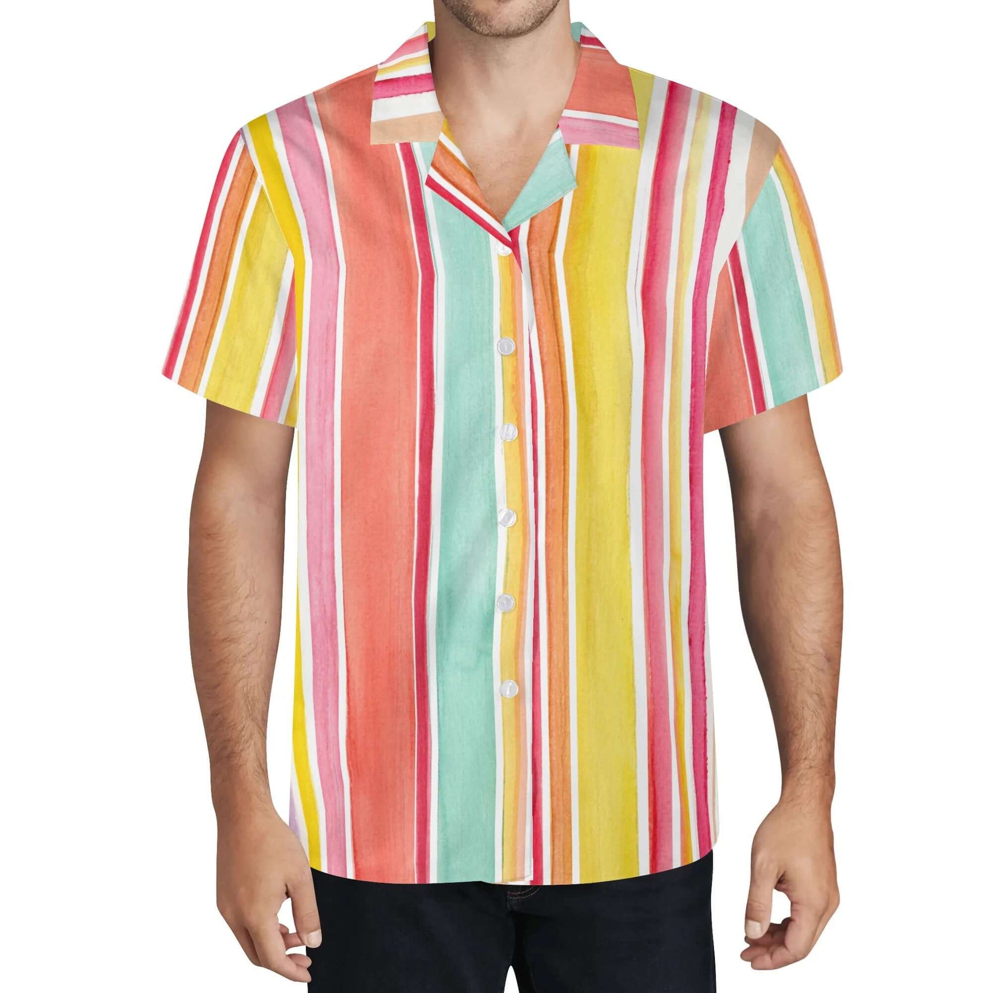 Rainbow Colors Hawaiian Shirt For Men