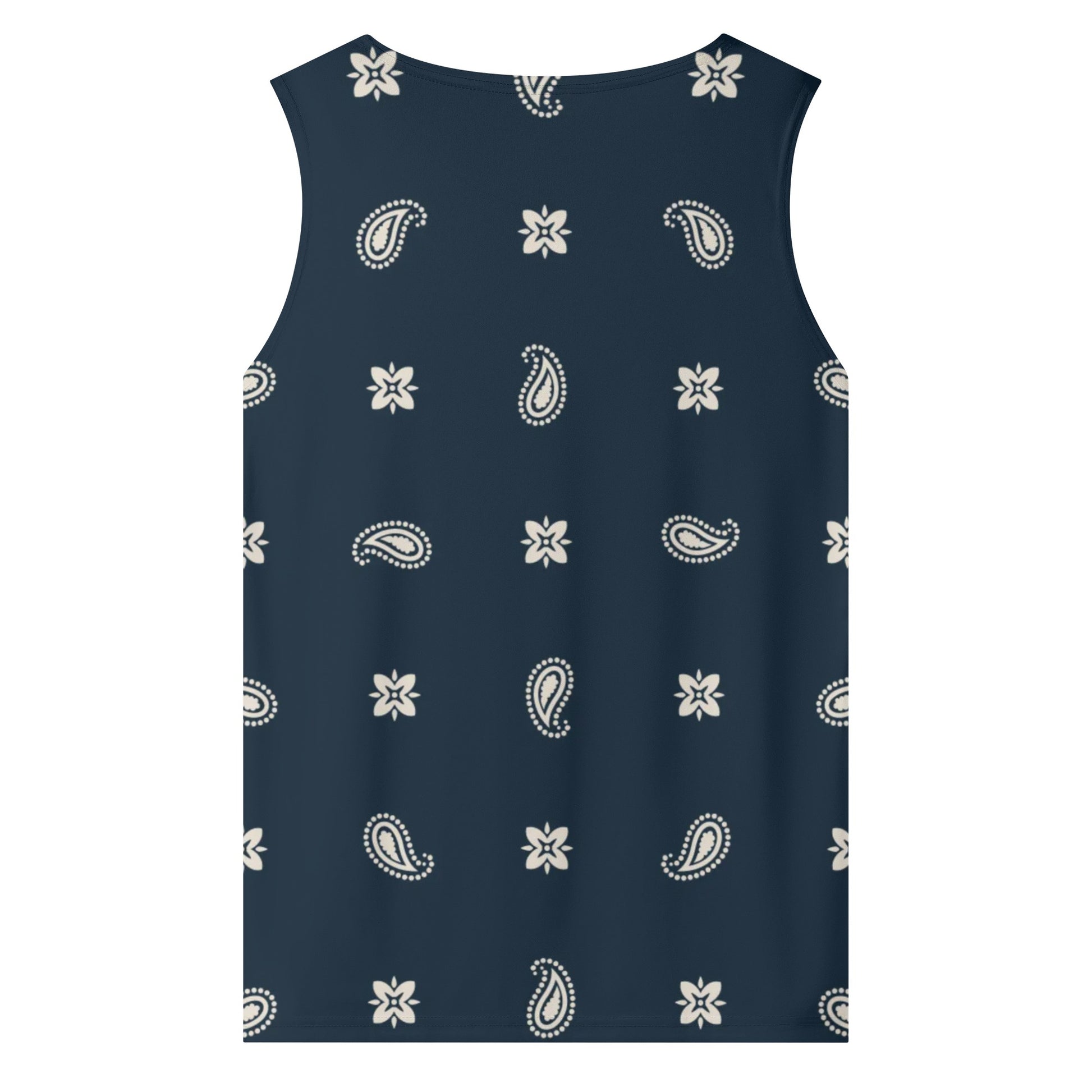 Midnight Blue Sleeveless Tank Top | Paisley Pattern