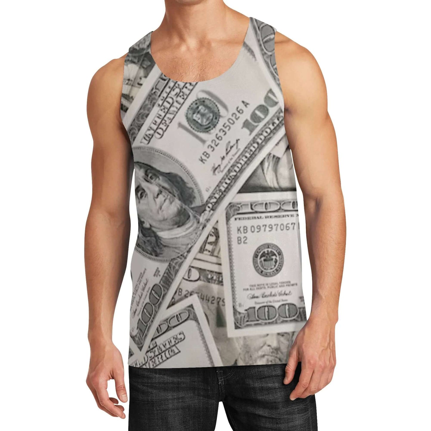 Green Dollars Sleeveless Tank Top