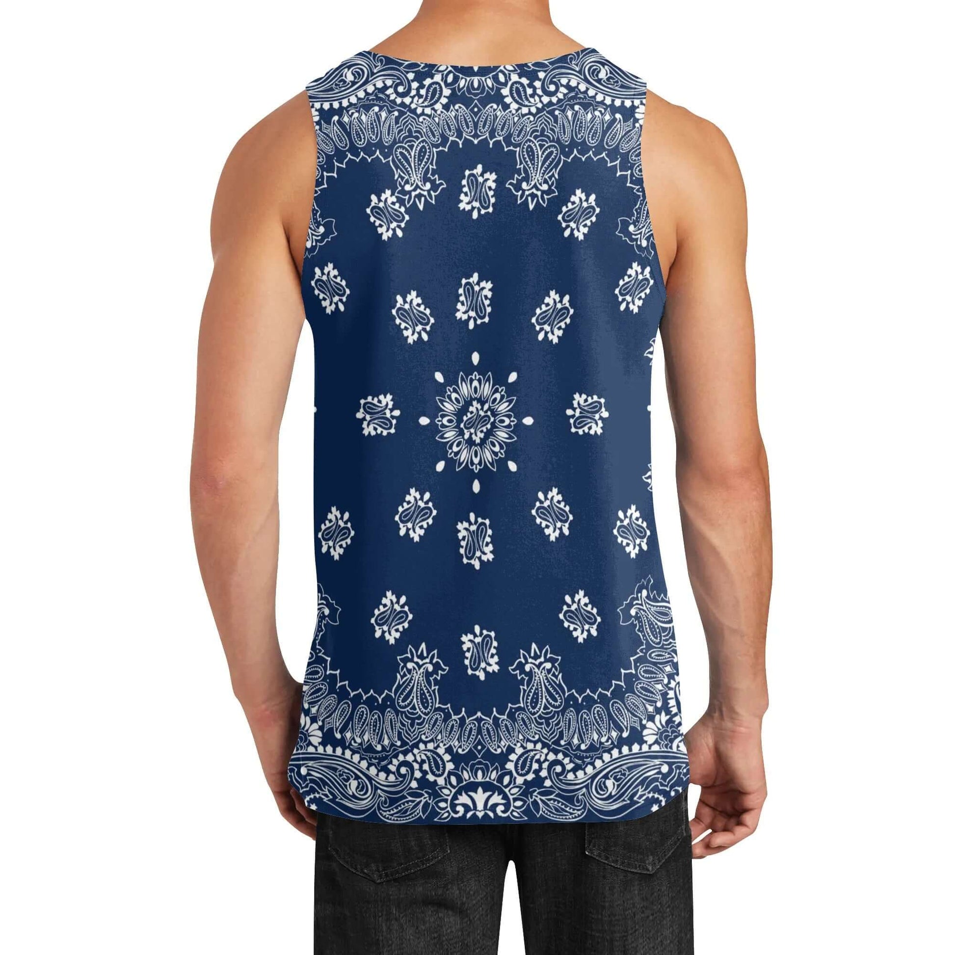 Deep Blue Bandana Tank Top | Sleeveless Paisley