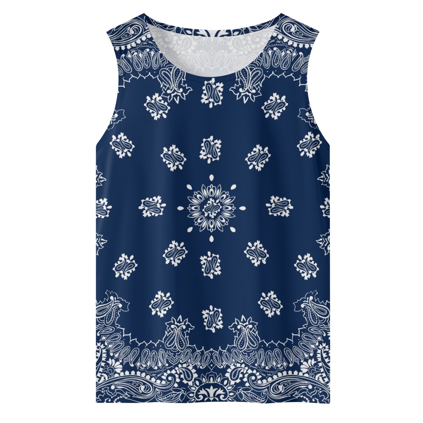 Deep Blue Bandana Tank Top | Sleeveless Paisley