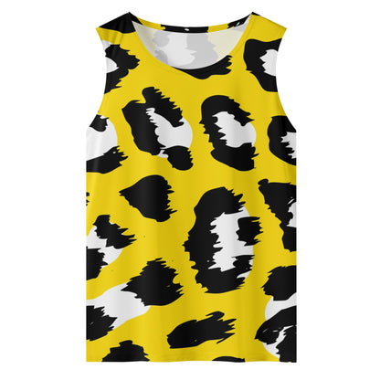 Yellow Leopard Sleeveless Tank Top