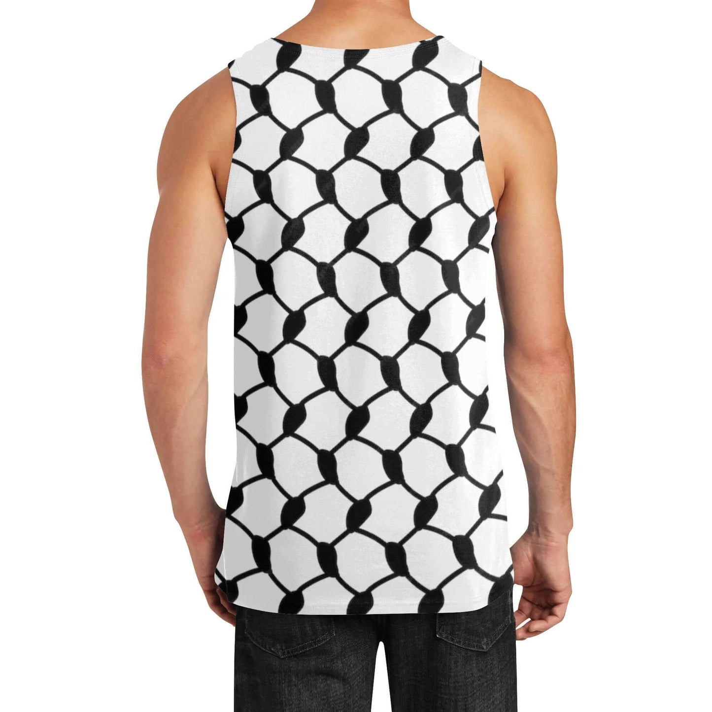 Black Keffiyeh Sleeveless Tank Top