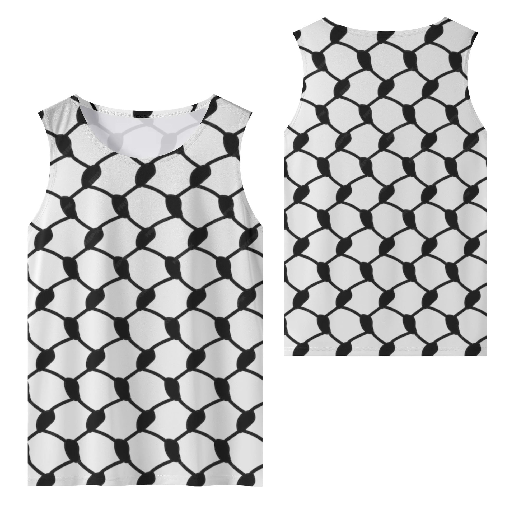 Black Keffiyeh Sleeveless Tank Top