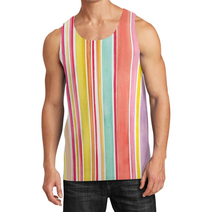 Rainbow Colors Stripes | Sleeveless Tank Top