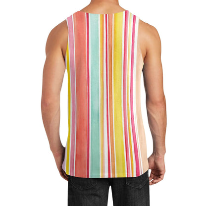 Rainbow Colors Stripes | Sleeveless Tank Top