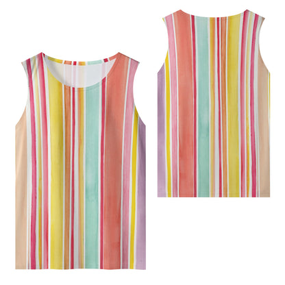 Rainbow Colors Stripes | Sleeveless Tank Top