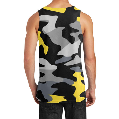 Commando Tank Top | Camo Sleeveless Black & Yellow