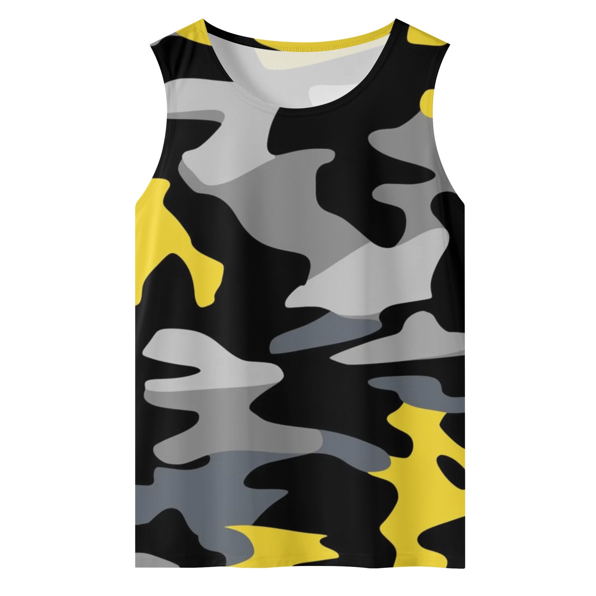 Commando Tank Top | Camo Sleeveless Black & Yellow