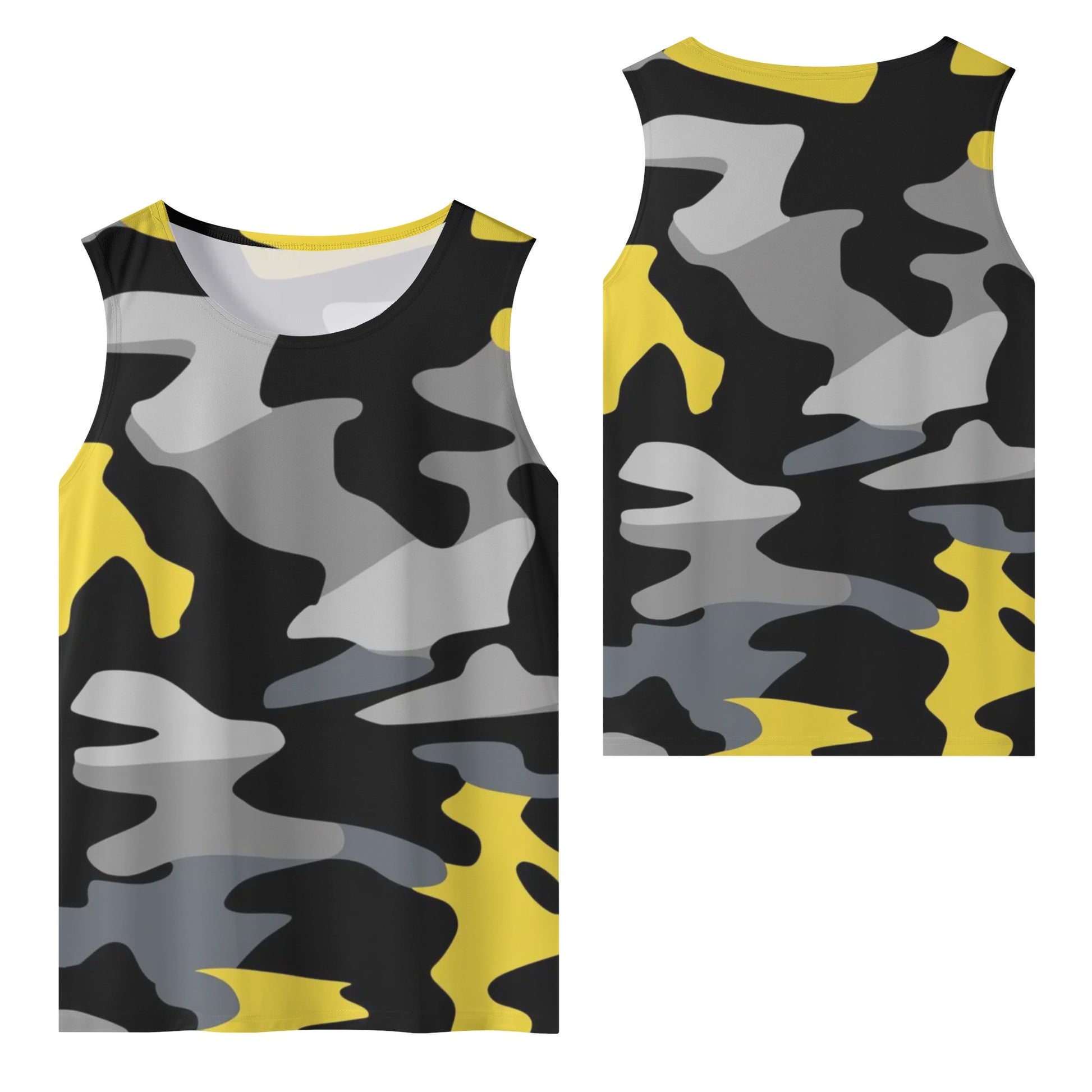 Commando Tank Top | Camo Sleeveless Black & Yellow