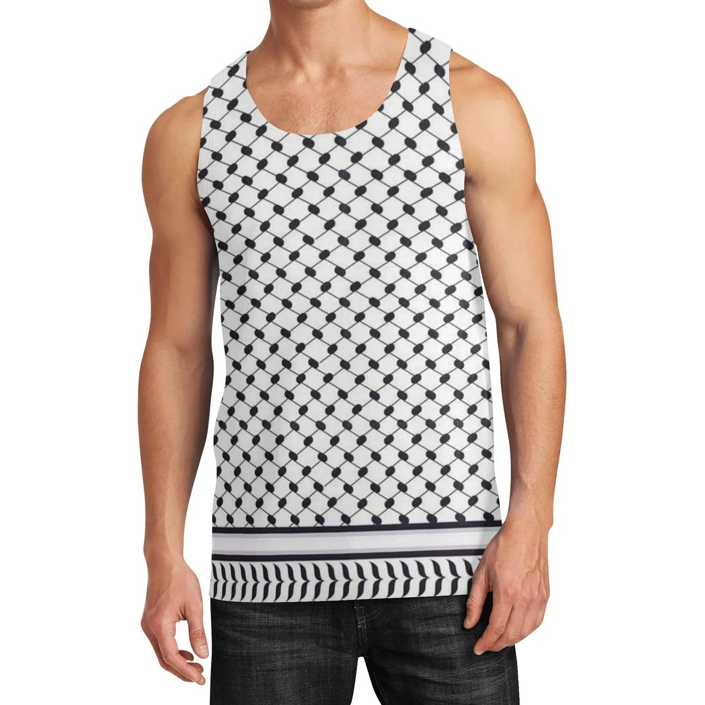 Classic Keffiyeh Tank Top | Sleeveless White