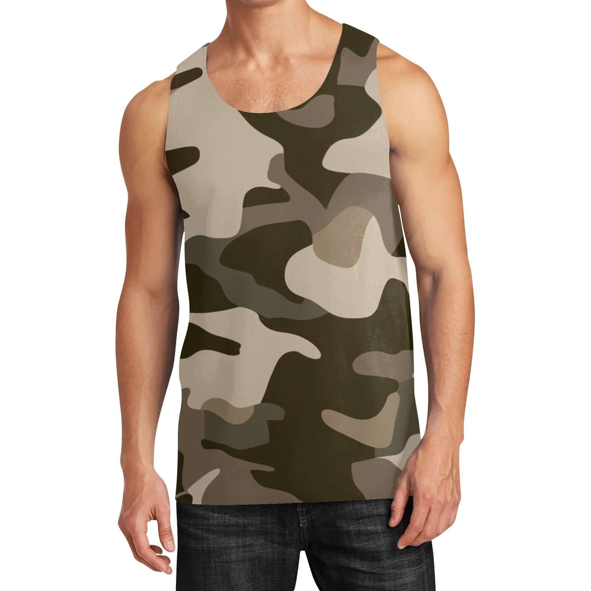 Khaki Commando Camo Sleeveless Tank Top