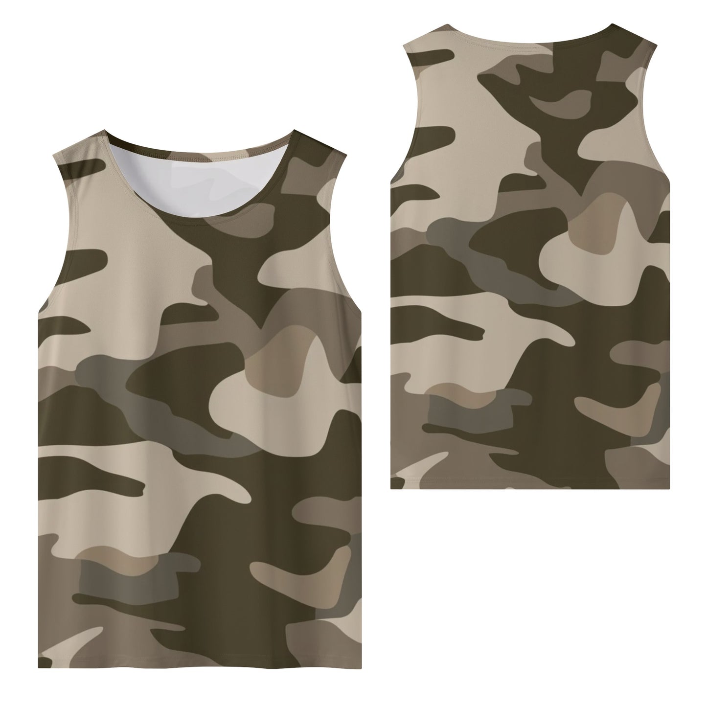 Khaki Commando Camo Sleeveless Tank Top