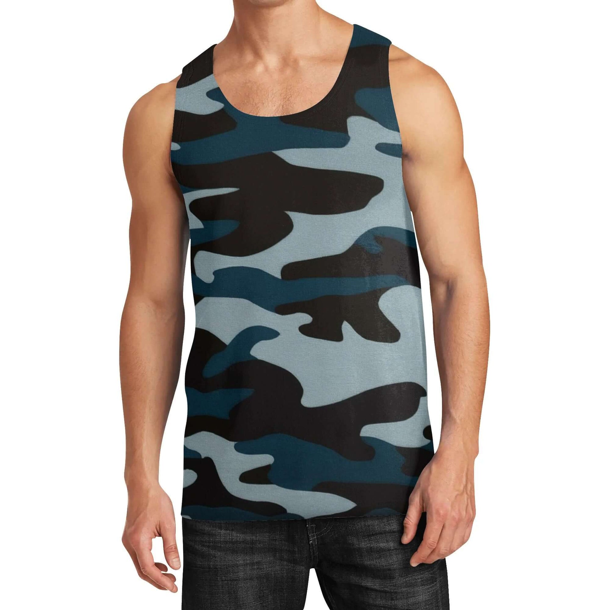 Blue Commando Camo Sleeveless Tank Top