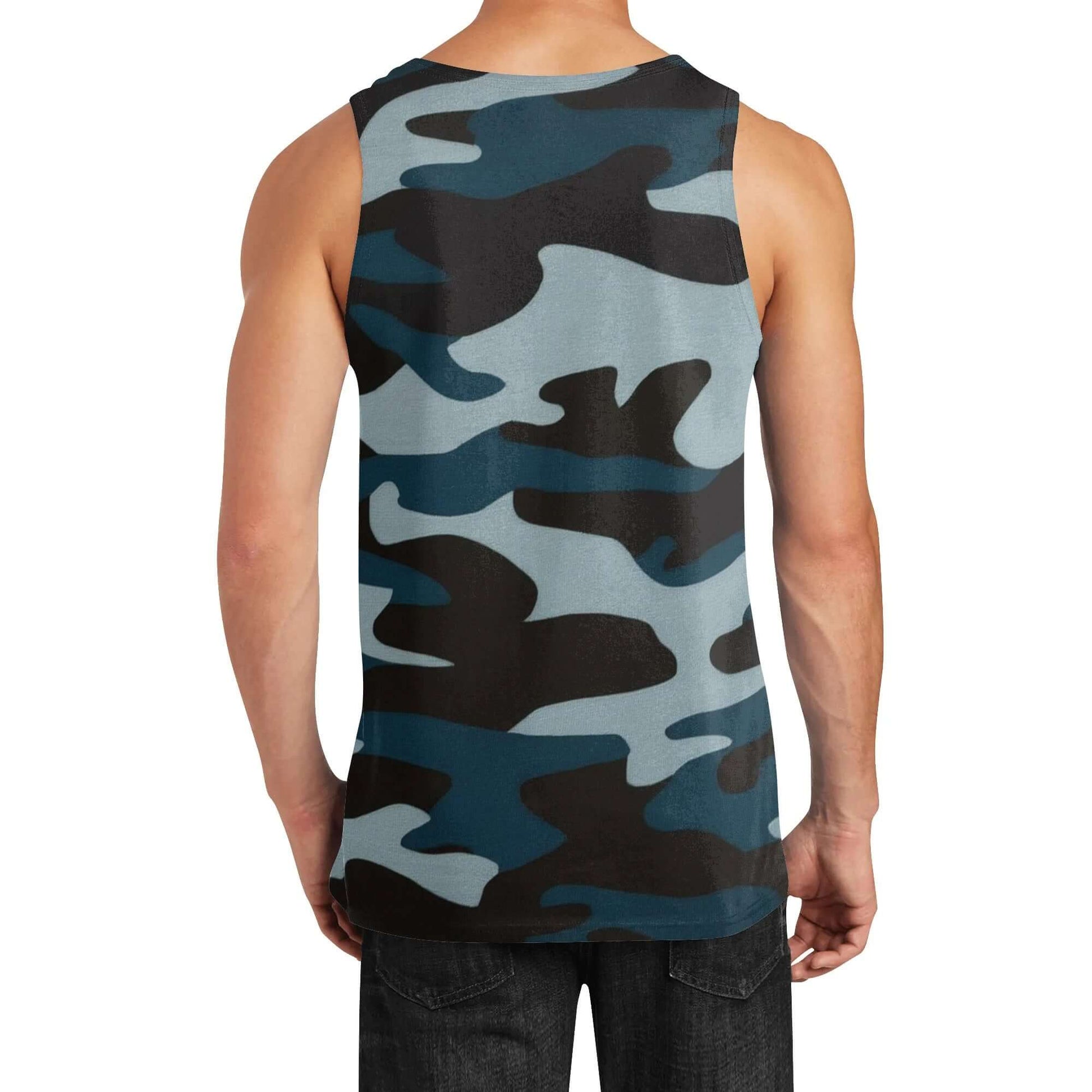 Blue Commando Camo Sleeveless Tank Top