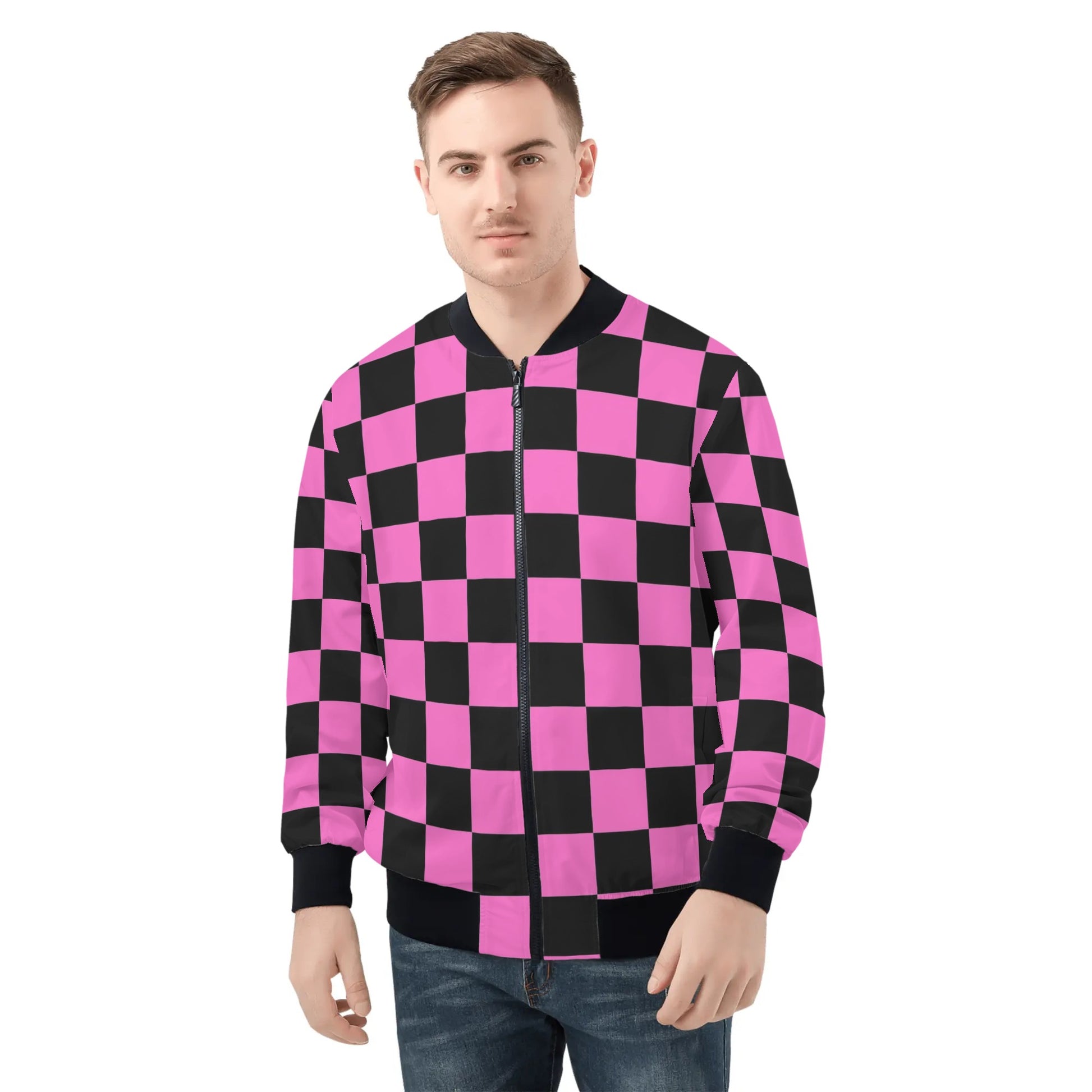 Black & Pink Bomber Jacket | Chessboard