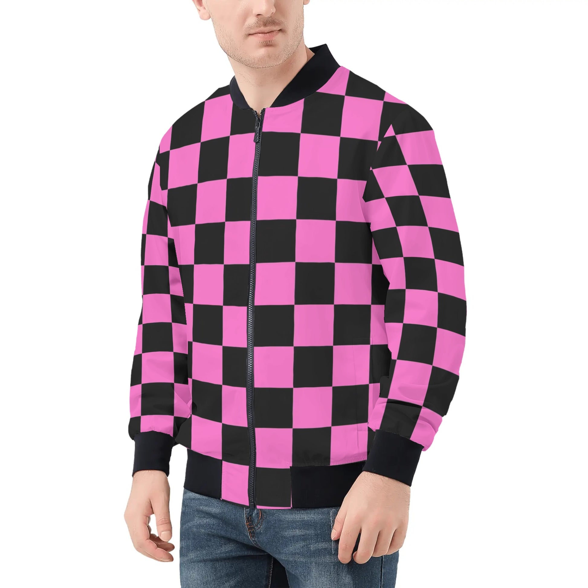 Black & Pink Bomber Jacket | Chessboard