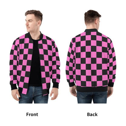 Black & Pink Bomber Jacket | Chessboard