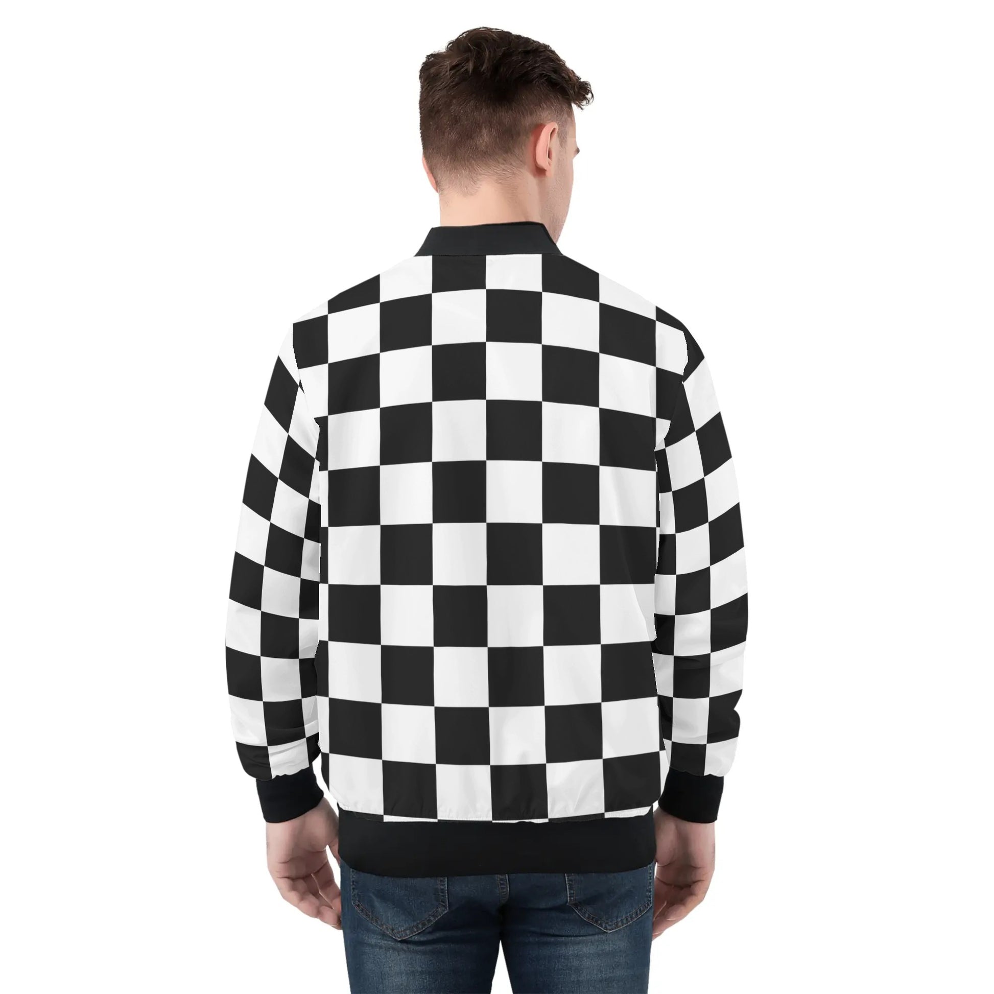 Black & White Bomber Jacket | Chessboard